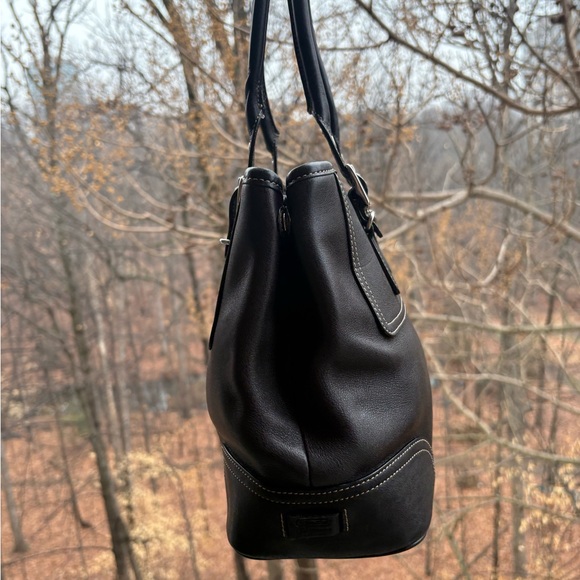 Vintage Coach Hampton Black Leather Carryall | Style 7555 | 2003 | Great Cond - Picture 6 of 11